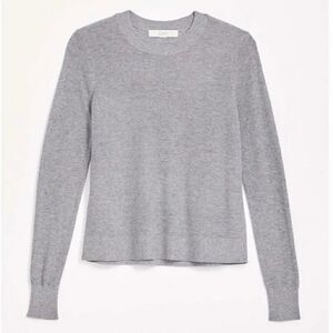 NWT LOFT Everyday Lofty Crew Sweater Grey Size LRG